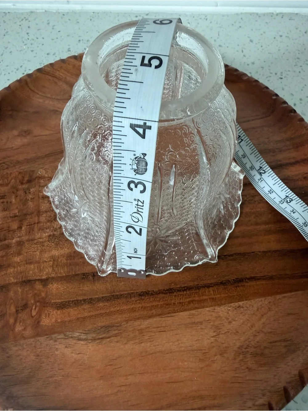 Clear Pressed Glass Lamp Shade with Starburst Pattern